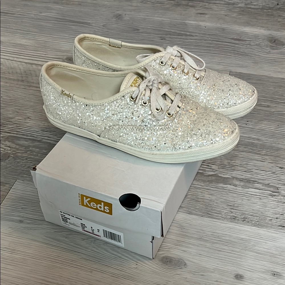 Keds Glitter Cel Cream Sneakers
